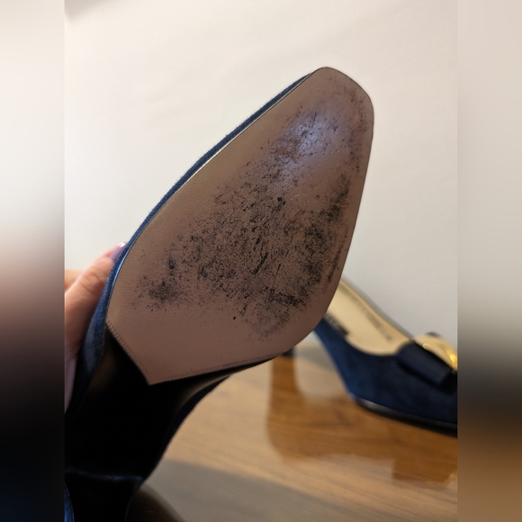 Vintage Bally Navy Blue Leather Heels Shoes Size: 5M - Picture 8 of 12